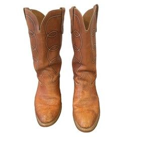 Vintage 1980s Landis Cognac Cowboy Size 9 Mens